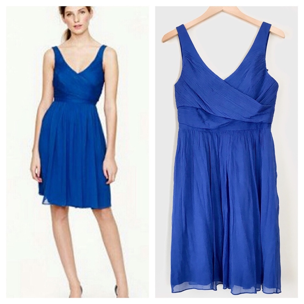 J.CREW Heidi Silk Chiffon Crinkle Midi Dress 10